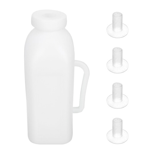 2Sets Plastic Silicone Lamb Calf Nursing Bottle Milk Feeder White 1