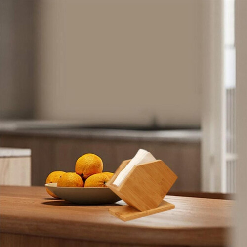 Bamboo Tissue Box  Standing Shape Paper Napkin Rack Boxes for Home Kitchen Dining Table Decoration Storage Holder 2
