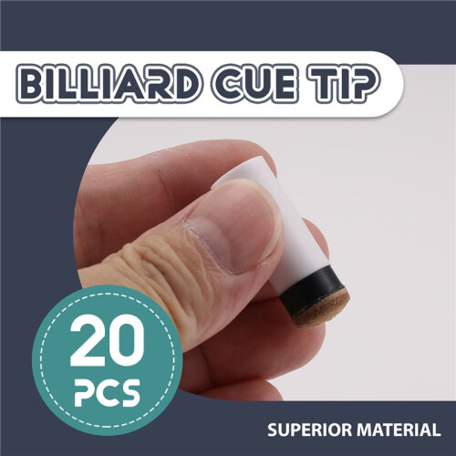 20Sets Billiard Cue Tips with Pool Cue Stick Ferrules 12mm Billiard Screw- Tips Replacement for Nine 2