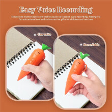 2Pcs Carrot Pen,60-Second Voice Recorder for Kids,Writing Ballpoint Pen Fun &Cute Gifts for Kids Students,Teachers