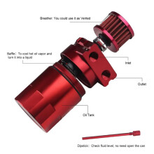 Bilförvirrad Oljebehållare med Ventilation 300 Ml Aluminiumpolering Motorluft Oljeseparator Tank Reservoar Kit