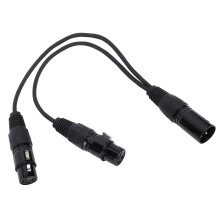 XLR Macho a Hembra Dual de 3 Pines Divisor 30 cm Negro