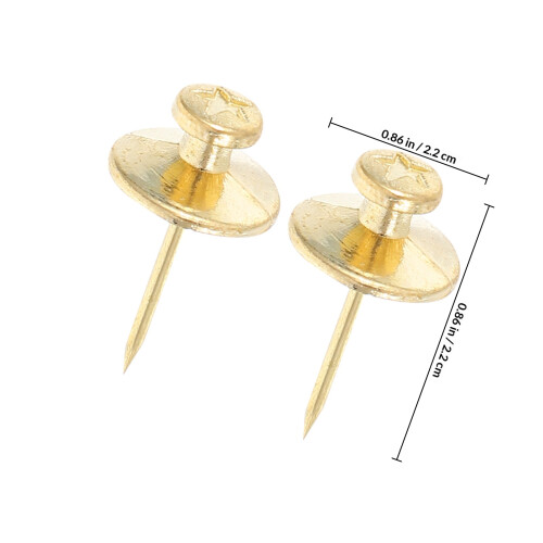 60Pièces Punaises Dorées Double Tête Pour Tableaux 1
