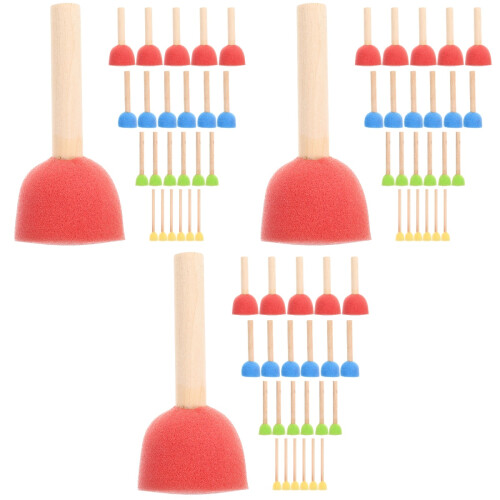 72Pcs Assorted Color Sponge Painting Brushes Kids Graffiti Art Tools 2