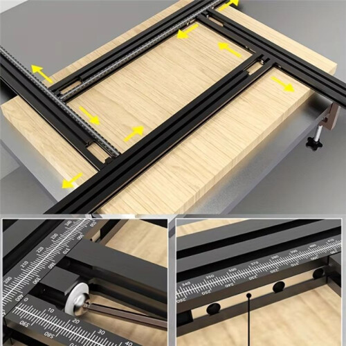 1Set 60cm Trimming Milling  Engraving Guide Rail Adjustable Backing Auxiliary Guide Rail Bracket Woodworking Tools 2