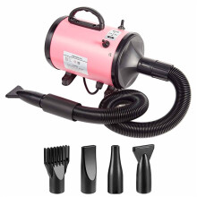 Pet Hair Dryer Adjustable Speed,4 Nozzles & Hose for Dog Grooming, Car Blower, High Power Deshedding Force Dryer EU Plug