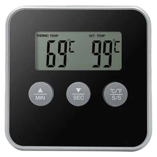 LCD-Matkötttermometer Digital Display Ugn Grilltimer Bakning Matlagning Mattermometer med Fjärrkontrollsond