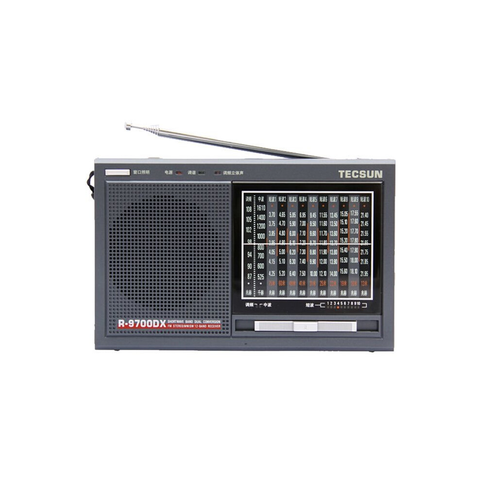 Tecsun R9700dx Sw Mw Fm World Band Radio Receiver High Sensitivity Portable Shortwave Radio Clear Sound, Cn Plug Gray 4711852833987