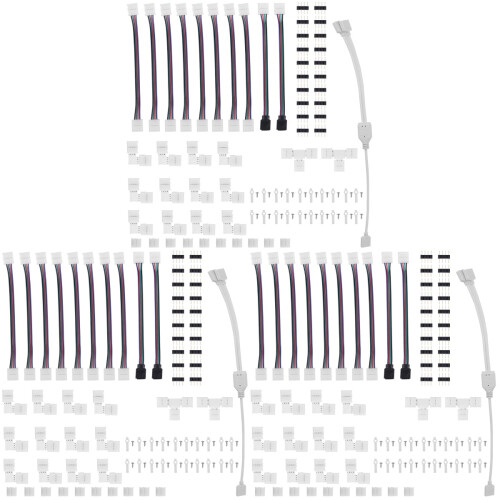 3Sets Multi Kleur Rgb LED Strip Verbinding 4 Pin Flexibele Connector 1