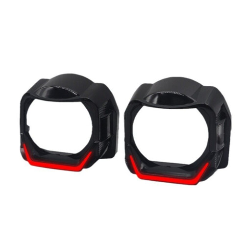 1 Par de Anéis de LED Halo para Lentes de Projetor Redondas de 3 Polegadas com Luz DRL Angel Eye Vermelha