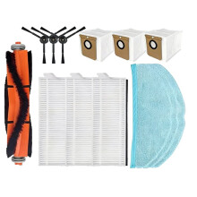 13 Pcs for Conga 8090 Ultra / 9090 AI,Everybot Q Vacuum Main Side Brush Mop Filter Dust Bags
