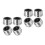 8Pcs Trailer Hub Replacement Caps Silver Metal Rubber Dust Covers 5