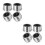 8Pcs Trailer Hub Replacement Caps Silver Metal Rubber Dust Covers 6
