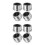 8Pcs Trailer Hub Replacement Caps Silver Metal Rubber Dust Covers 7