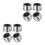 8Pcs Trailer Hub Replacement Caps Silver Metal Rubber Dust Covers 8
