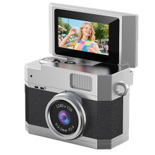 Digital Camera 0.96" Flip Selfie Screen Retro CCD Thumb 1080P Video Recorder LED Fill Light Student Camera Black