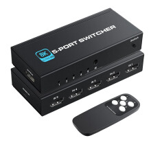 5 8K 60HZ -Compatible Supports 4K@120Hz, 8K@60Hz Ultra HD Switcher Splitter for PS5/4/3, TV Projector