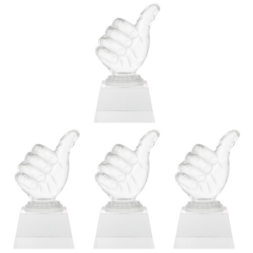 4Pcs Delicate Transparent Crystal Trophy Decorative Prize Supply 2