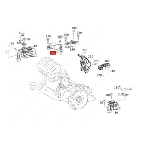 A2702200006 2702200106 Separate Buffer Rubber Sleeve Bearing Engine Upper Bracket for 2