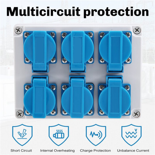 Outdoor Power Supply Construction Power Distributor 16A Power Socket Waterproof and Dustproof EU Plug 2