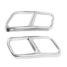 Stainless Steel Rear Dual Exhaust Muffler Pipe Cover Trim Tail Throat Frame for GLK X204 CLS W218 2012-17