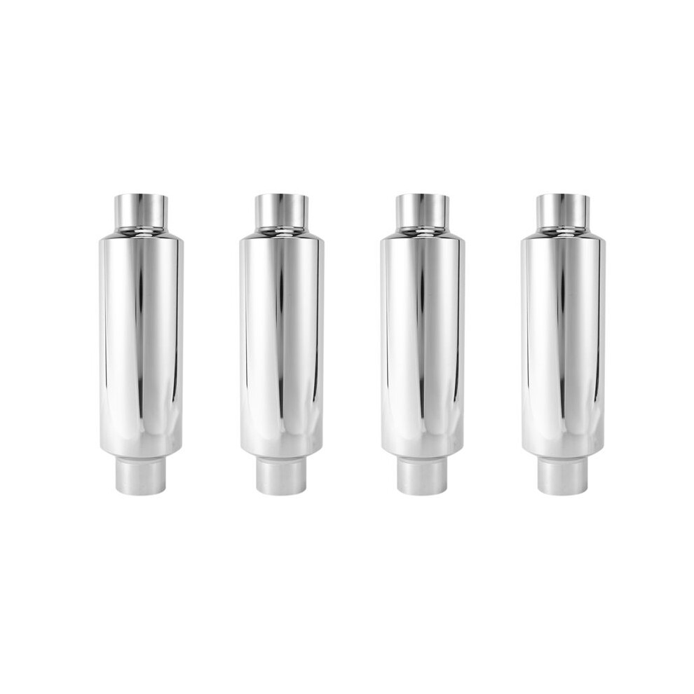 4X Car Exhaust Muffler 2.5 Inch Inlet Stainless Steel Universal Resonator 12 Inch Long Performance Muffler 4711627406378