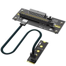 Cable de Extensión M.2 M-Key 2242/2260/2280 A PCI-e 4.0 X16 con Oculink SFF-8612/8611 Como Tarjeta Gráfica Externa, ATX de 24 Pines