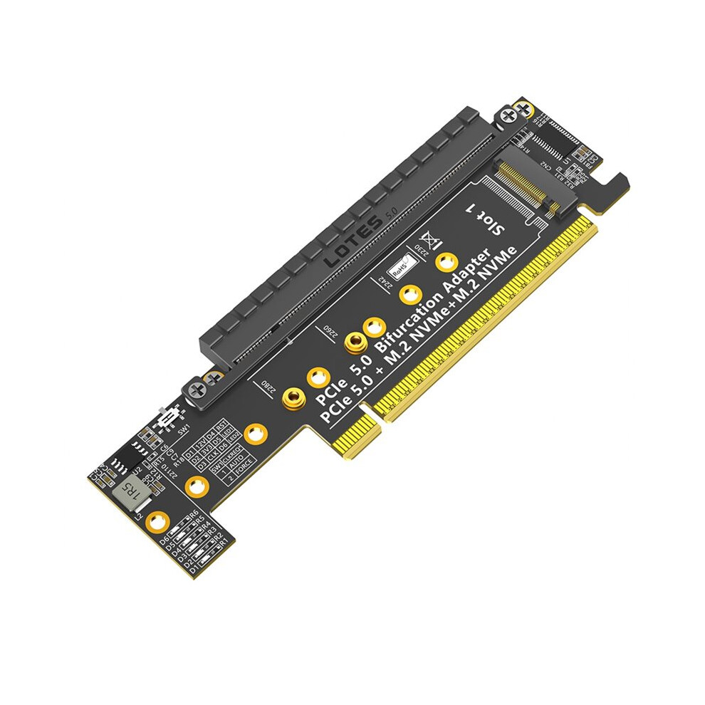 Dual Nvme Pcie5.0 Adapter, Pcie 5.0 X16 To Dual Nvme And More Pcie X16 (X8 Signal) Adapter For M.2 Nvme Ssd 6031092531428