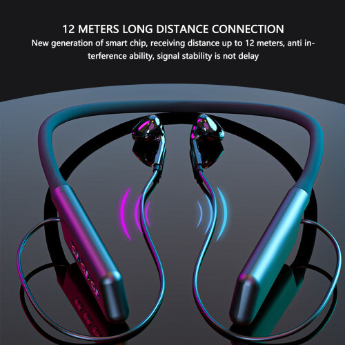 Casque Bluetooth noir à col 200 mAh 14,2 mm 2