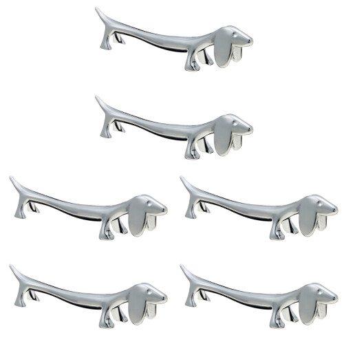 6Pcs Silver Chopstick Holder Set Metal Spoon Rest for Dining Table Use 1
