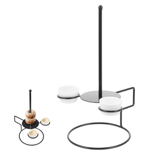 3Sets Black Stainless Donut Rack Party Dessert Display Stand 1