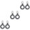 6Pcs Portable Grey Silicone Tracer Case Protective Sleeve 6
