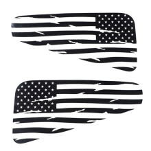 2Pcs PVC Car Rear Triangle Window Trim American Flag Sticker for Mustang 2008-2014