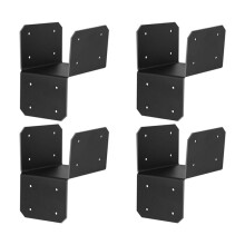 4 Pcs Black Joist Anchor Connector Fit 4x4 Post,18 Gauge Roof Tie Header Hanger Joint Post Cap for Wood House B