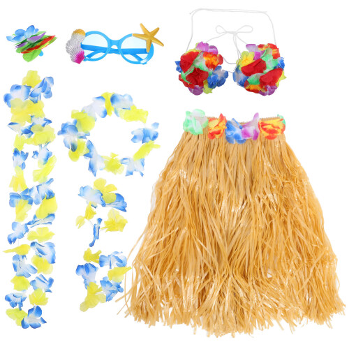 2Sets Hawaiiaanse Hula Rokken Feest Multi Comfortabele Stof 1