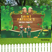 Backdrop Stpatricks Day Banner Party Decor Photo Background Festival Irish
