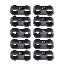 6AN Hose Separator Fuel Mounting Clamps Aluminum Hose Fitting Adapter Great for 3/8 Fuel Hose, Oil , Brake