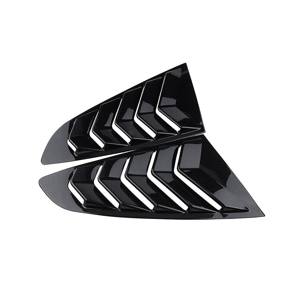 Carbon Fiber Color 1/4 Rear Side Vent Quarter Window Louver Shutter Cover Trim For 2015-2022 Mustang 6133053082519