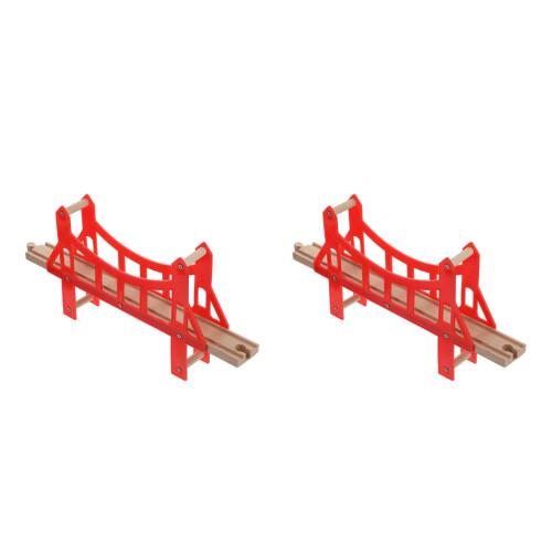 2Pièces Pont Train En Bois Expansion Circuit Jouet 2
