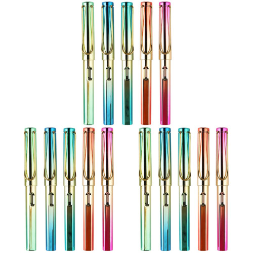 15Pièces Stylos Plume Colorés Pour Usage Scolaire Et 2