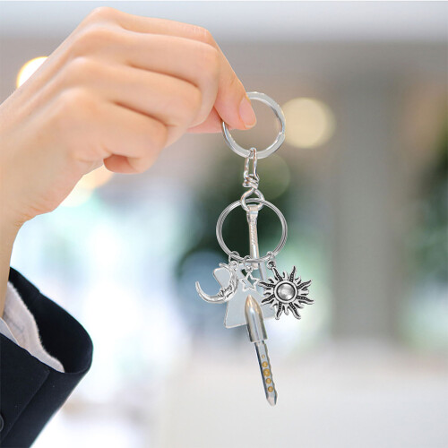 2Pcs Keychains Sturdy Stainless Steel Bag Decor 2