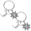 2Pcs Keychains Sturdy Stainless Steel Bag Decor 9