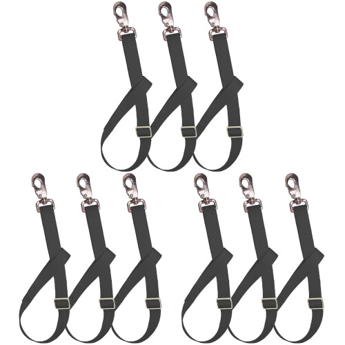 9Pièces Accessoires Suspendus Sangles Nylon Noir Solides Pour Écuries 1