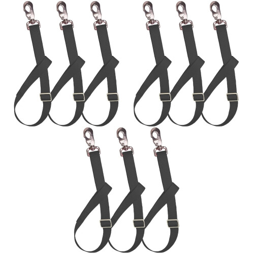 9Pièces Accessoires Suspendus Sangles Nylon Noir Solides Pour Écuries 2