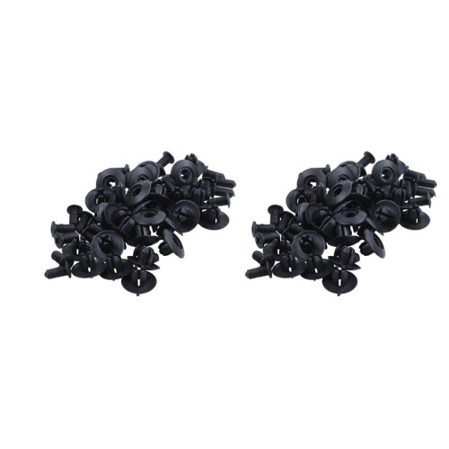 60X 8mm Auto  Clips Fit for   Front Push-Type Retainer Clips Black 1