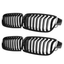 Griglia per Rene Anteriore per  Serie 3 F30 F31 F35 2012-2018 (Griglia Nera Lucida Un Lamella Singola, Set Da 4 Pezzi)