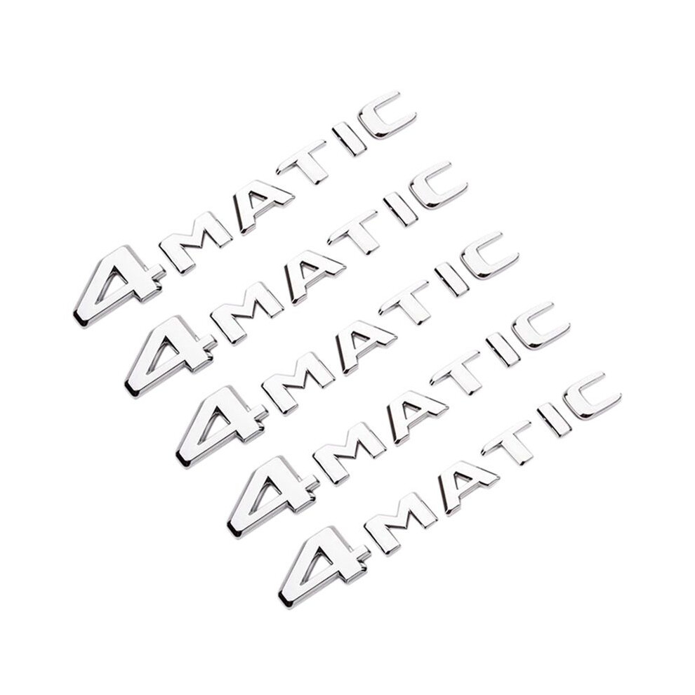 5X 4Matic Auto Trunk Door Bumper Badge Decal Emblem Adhesive Tape Sticker Replacement For - Silver 6033027333787