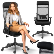 Ergonomischer Bürostuhl mit Mikronetz, Sofotel Brema, schwarz