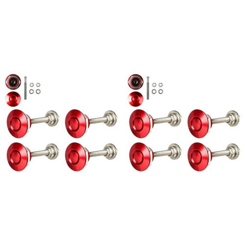 8X Quick Release Push Hood  Button Car Pin Bonnet Lock Fermo per Paraurti Rosso