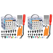 1450Pcs Car Push Retainer Clips & Auto Fasteners Assortment - 23 Prevalent Sizes Bumper Mudguard Rivets with Cable Ties